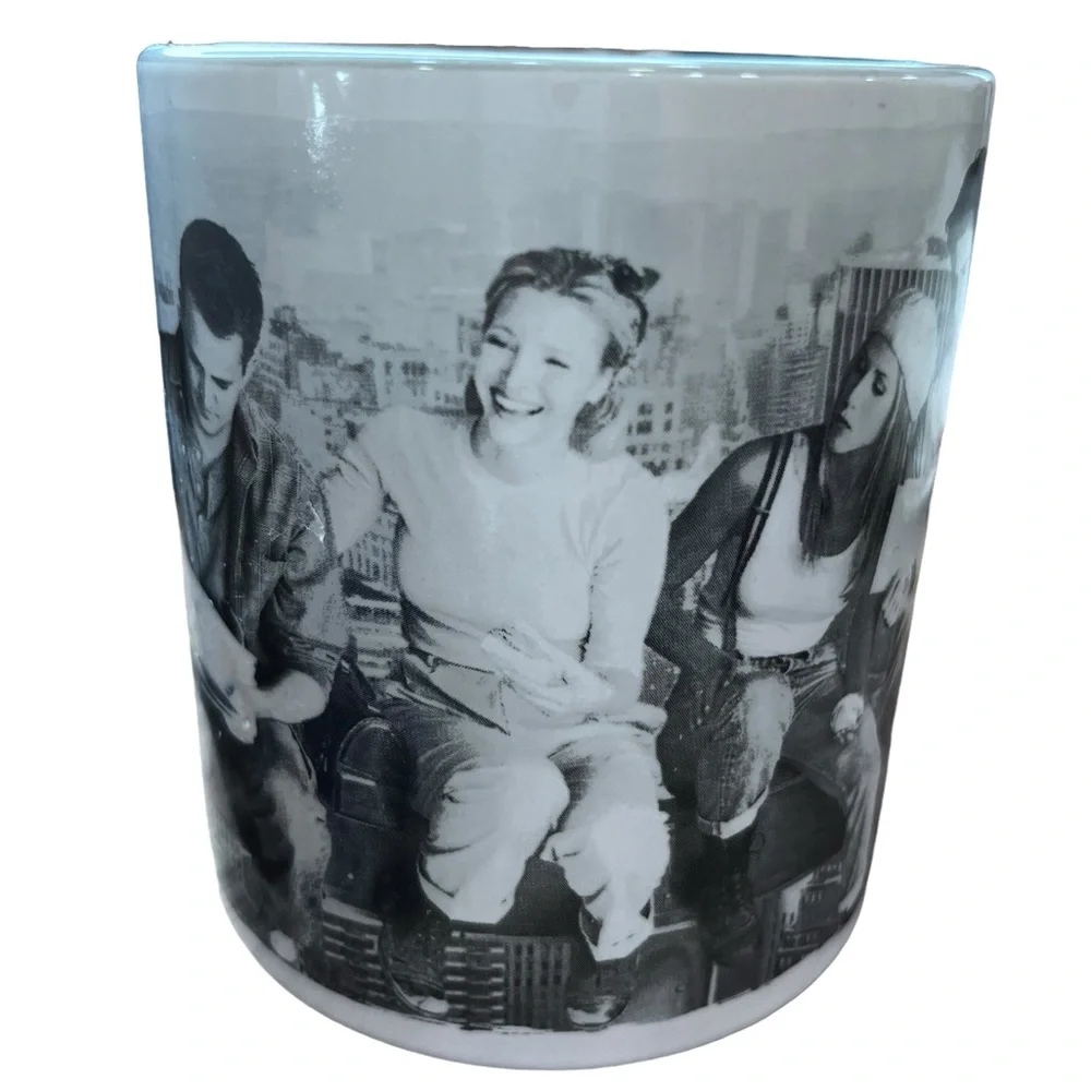 Friends TV Show 20oz Ceramic Mug Black White Cast Central Perk Coffee Cup
